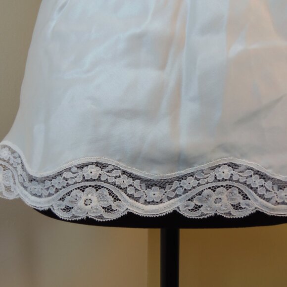 Vintage Christian Dior SZ MED Lace Trim Camisole Slip Top Ivory Satin Designer - Picture 10 of 11